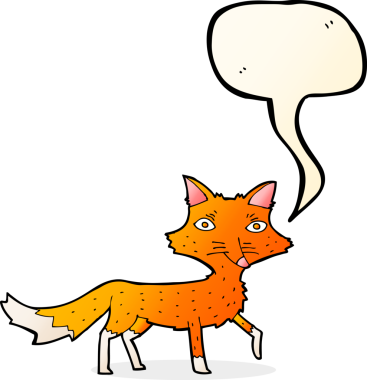 Bir insan tarafından çizilmiş küçük tilki çizgi filmi.