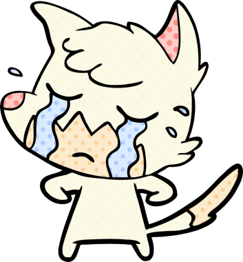 Bir insan tarafından çizilmiş ağlayan tilki çizgi filmi.