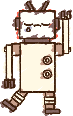 Bir insan tarafından çizilen Üzgün Robot Tebeşiri