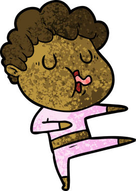 Bir insan tarafından çizilmiş çizgi film şarkıcısı.