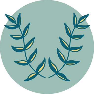 Bir insan tarafından çizilmiş defne defne resminin ikonik dövme şekli