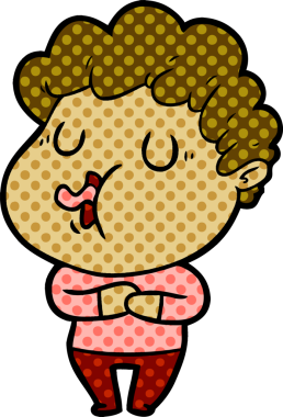 Bir insan tarafından çizilmiş çizgi film şarkıcısı.