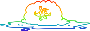 Bir insan tarafından çizilmiş ezilmiş bir domatesin çizgi çizimi.