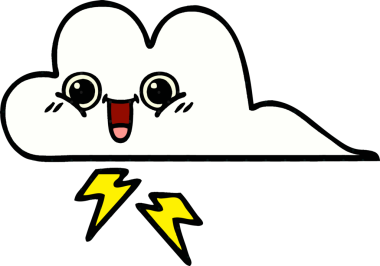 Bir insan tarafından çizilmiş bir fırtına bulutunun karikatürü.