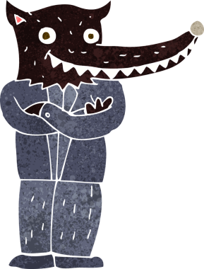 Bir insan tarafından çizilmiş bir kurt adam.