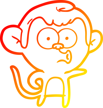 Bir insan tarafından çizilmiş bir çizgi çizgi maymunun sıcak gradyan çizimi