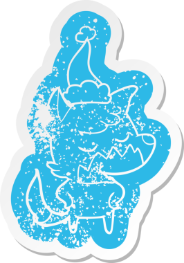 Dost canlısı çizgi film, Noel Baba şapkası takan bir tilkinin sıkıntılı çıkartması.