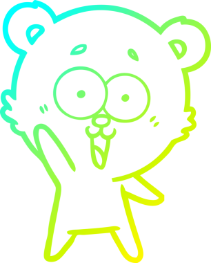 Bir insan tarafından çizilmiş el sallayan oyuncak ayı çizgi filmi.