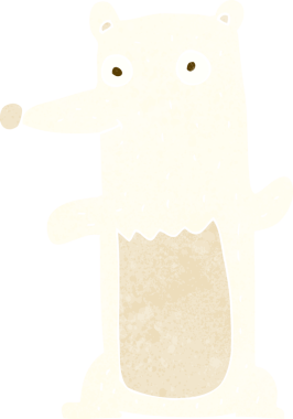 Bir insan tarafından çizilmiş kutup ayısı çizgi filmi.