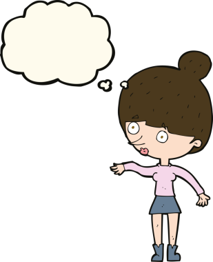 Bir insan tarafından çizilmiş düşünce balonlu bir karikatür.