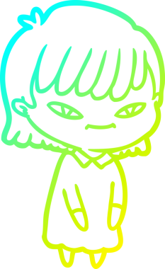 Bir insan tarafından çizilmiş bir karikatür kadın çizimi.