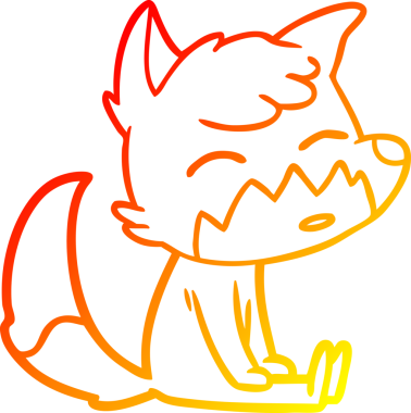 Bir insan tarafından çizilmiş bir tilki çizgi çizimi.