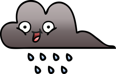 Bir insan tarafından çizilmiş fırtına yağmuru bulutunun gölgeli karikatürü