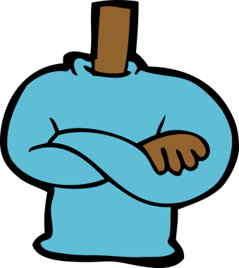 Bir insan tarafından çizilmiş katlanmış kollar.