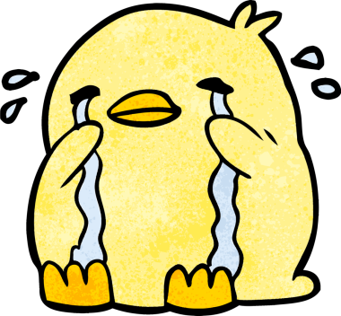 Bir insan tarafından çizilmiş ağlayan bir kuş.