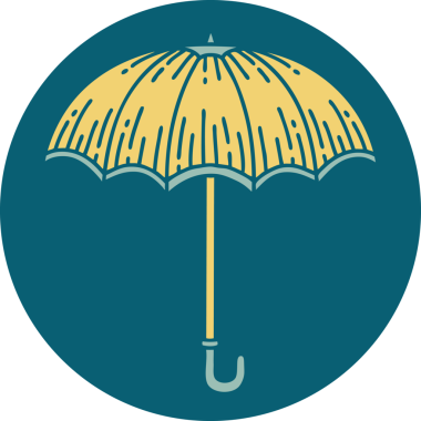 Bir insan tarafından çizilmiş bir şemsiyenin ikonik dövme şekli