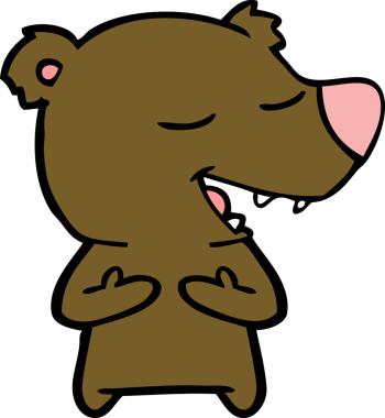 Bir insan tarafından çizilmiş çizgi film ayısı.