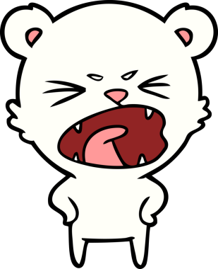 Bir insan tarafından çizilmiş kızgın kutup ayısı çizgi filmi.