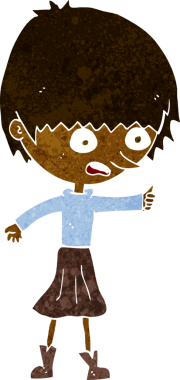 Bir insan tarafından çizilen karikatür kadın.