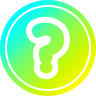 Bir insan tarafından çizilen havalı gradyan bitiş çizgili dairesel soru işareti simgesi