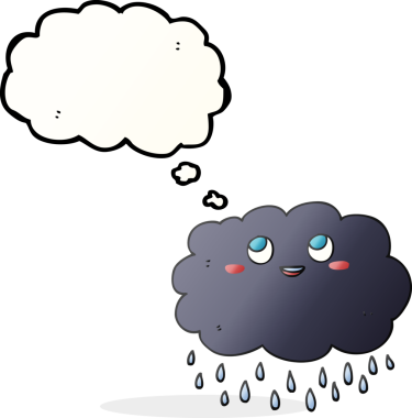 Bir insan tarafından çizilmiş serbest çizim balon karikatür yağmur bulutu