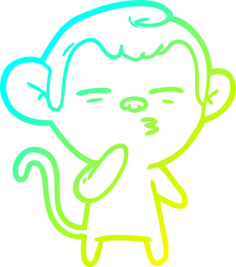 Bir insan tarafından çizilmiş şüpheli bir maymunun soğuk gradyan çizimi