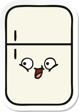 Bir insan tarafından çizilmiş şirin bir buzdolabı etiketi.