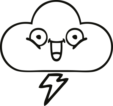 Bir insan tarafından çizilmiş bir gök gürültüsü bulutunun çizgi çizimi