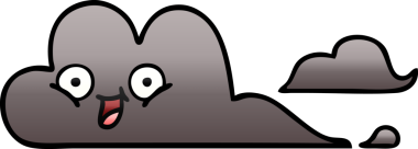 Bir insan tarafından çizilmiş bir fırtına bulutunun gölgelenmiş karikatürü