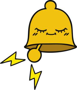 Bir insan tarafından çizilmiş sevimli bir zil karikatürü.