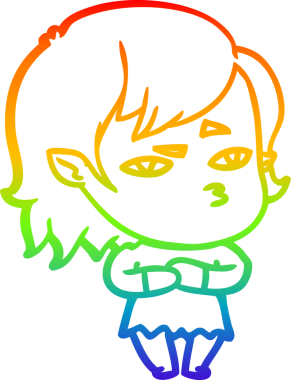 Gökkuşağı gradyan çizimi Bir insan tarafından çizilen vampir kız çizgi