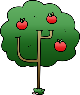 bir insan tarafından çizilmiş gölgelenmiş tuhaf karikatür ağacı