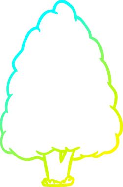 Bir insan tarafından çizilmiş uzun bir ağacın soğuk eğimli çizgisi.