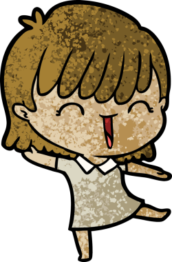 Bir insan tarafından çizilmiş karikatür kadın.