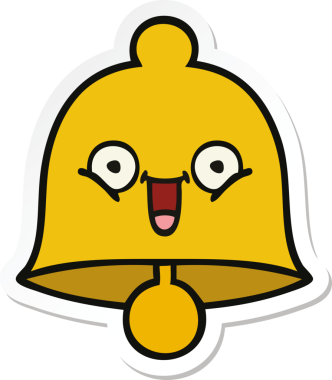 Bir insan tarafından çizilmiş sevimli bir çanın çıkartması.