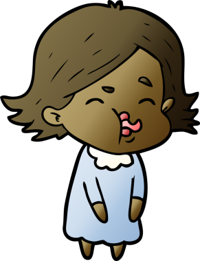 Bir insan tarafından çizilen karikatür kızı.