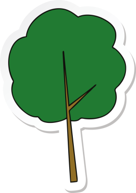 Bir insan tarafından çizilmiş garip bir el karikatür ağacının çıkartması.