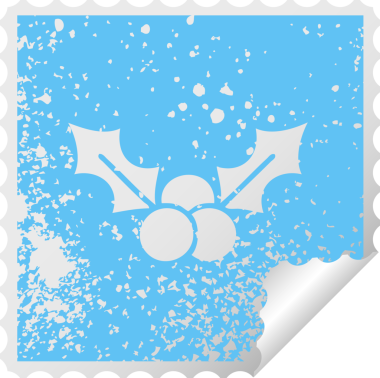 Üzüntülü kare soyma etiketi bir insan tarafından çizilmiş kutsal bir Noel sembolü.