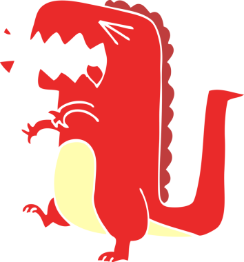 Bir insan tarafından çizilmiş kükreyen dinozor karalaması.