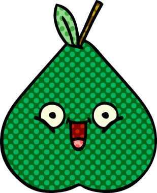 bir insan tarafından çizilmiş bir armut karikatürü.