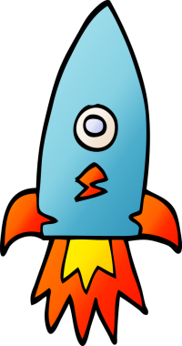 bir insan tarafından çizilmiş karalama uzay roketi