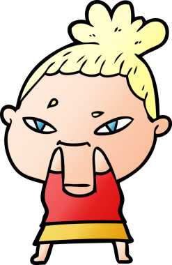 Bir insan tarafından çizilmiş karikatür kadın.