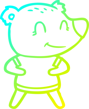 Bir insan tarafından çizilmiş dost canlısı bir ayı çizgi filmi.