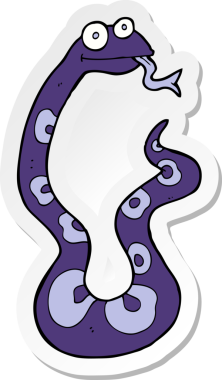 Bir insan tarafından çizilmiş çizgi film yılanının çıkartması.