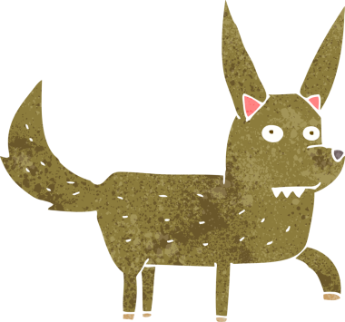 Bir insan tarafından çizilmiş vahşi bir köpek.