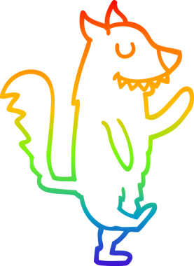 gökkuşağı gradyan çizimi bir insan tarafından çizilmiş dans eden bir köpeğin çizimi