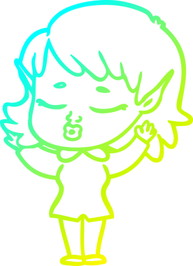 Bir insan tarafından çizilmiş güzel bir elf kızı çizimi.