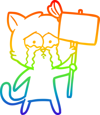 gökkuşağı gradyanı çizimi bir insan tarafından çizilmiş çizgi film kedisi