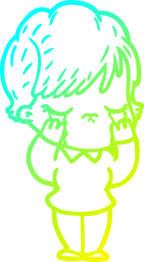 Bir insan tarafından çizilmiş ağlayan bir karikatür çizimi.