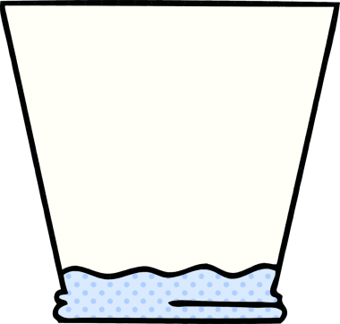 Çizgi roman tarzı tuhaf bir karikatür bir insan tarafından çizilmiş bardak bardak içer.